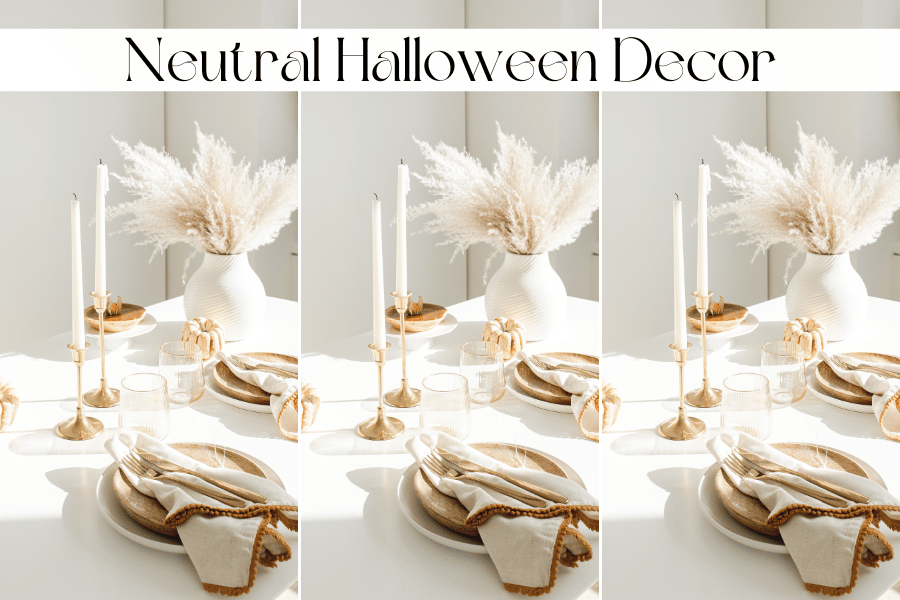 neutral halloween decor 